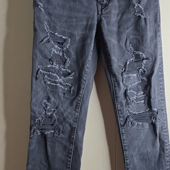American Eagle Skinny Next Level Flex Distressed Gray Jeans W26 L30 - Picture 3 of 7
